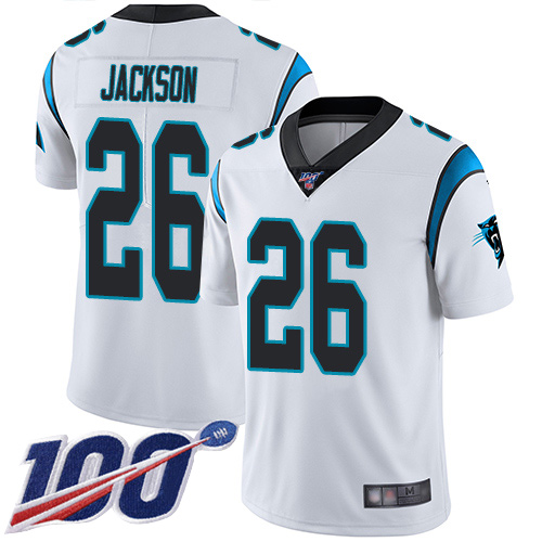 Carolina Panthers #26 Donte Jackson White Men's Stitched 100th Season Vapor Limited Jersey Men's