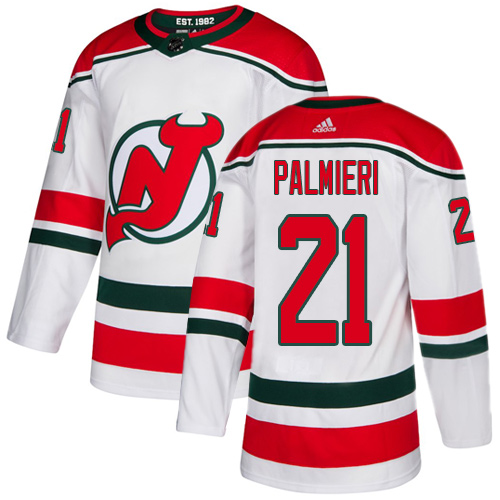 Adidas New Jersey Devils #21 Kyle Palmieri White Alternate Authentic Stitched Jersey Men's