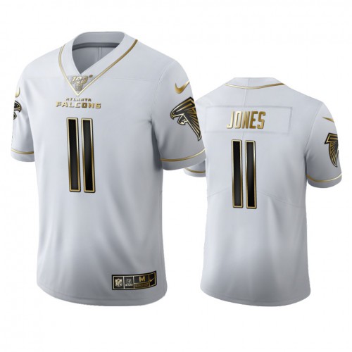 Atlanta Atlanta Falcons #11 Julio Jones Men's White Golden Edition Vapor Limited 100 Jersey Men's