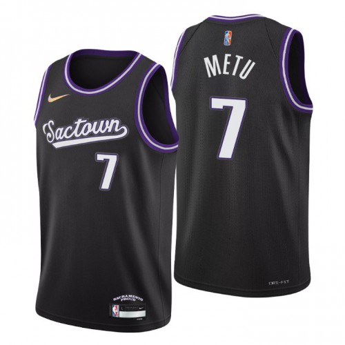 Sacramento Sacramento Kings #7 Chimezie Metu Mens Black 2021/22 Swingman Jersey - City Edition Mens