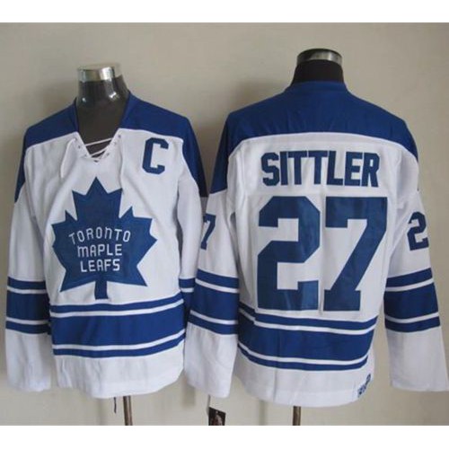 Maple Toronto Maple Leafs #27 Darryl Sittler White CCM Throwback Third Stitched Jersey Men's