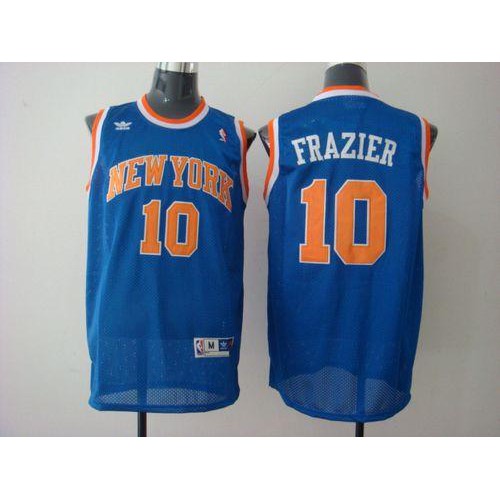 New York Knicks #10 Walt Frazier Blue Stitched Jersey Mens