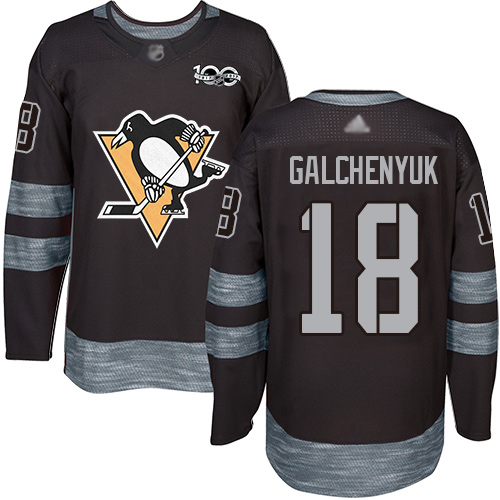 Adidas Pittsburgh Penguins #18 Alex Galchenyuk Black 1917-2017 100th Anniversary Stitched Jersey Men's