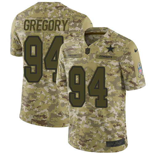 Dallas Cowboys #94 Randy Gregory Camo Youth Stitched Limited 2018 Salute to Service Jersey Youth