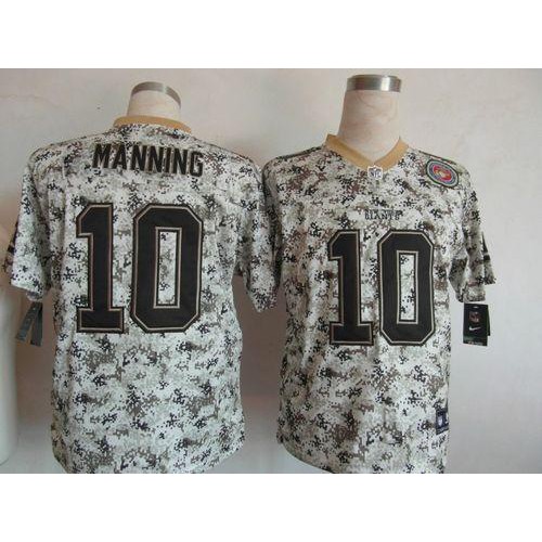 New York Giants #10 Eli Manning Camo Men's Stitched Elite USMC Jersey Men's
