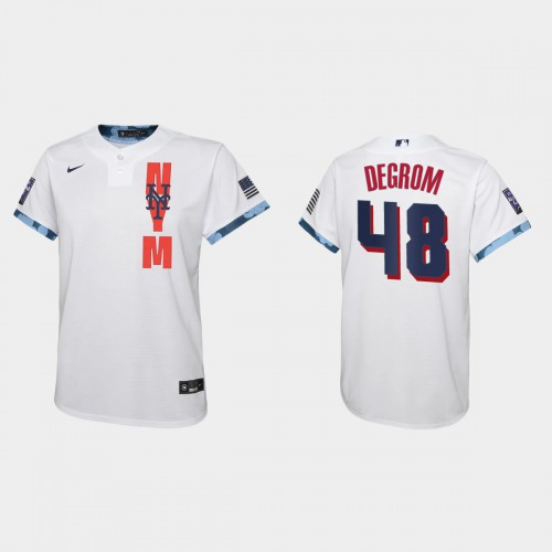 New York New York Mets #48 Jacob deGrom Youth 2021 All Star Game White Jersey Youth