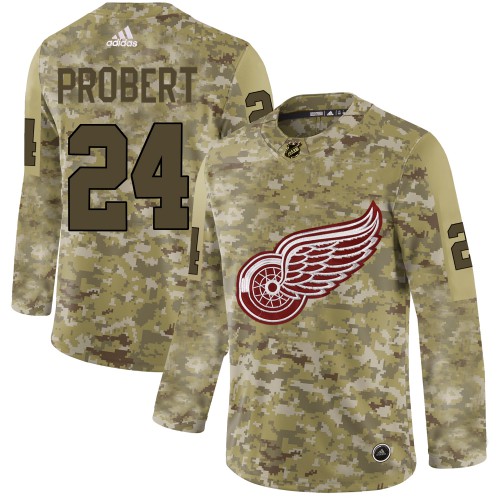 Adidas Detroit Red Wings #24 Bob Probert Camo Authentic Stitched Jersey Men's