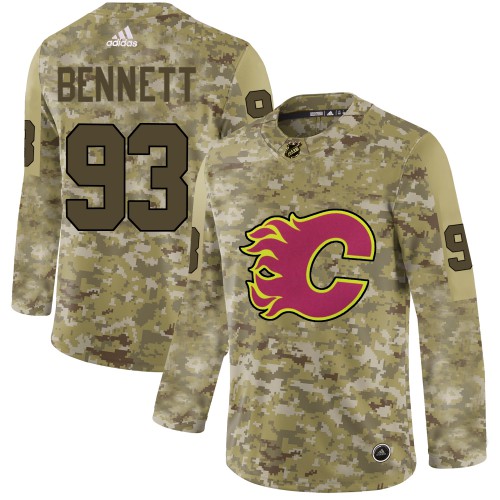 Adidas Calgary Flames #93 Sam Bennett Camo Authentic Stitched Jersey Men's