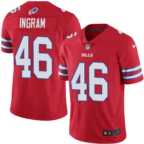 Bills #46 Ja'Marcus Ingram Red Men's Stitched Limited Rush Jersey
