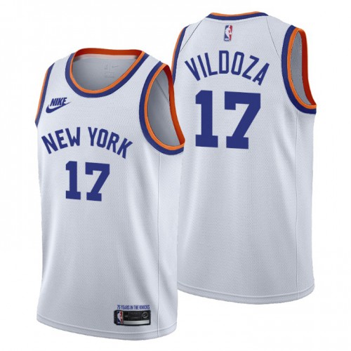 New York New York Knicks #17 Luca Vildoza Womens Releases Classic Edition 75th Anniversary Jersey White Womens