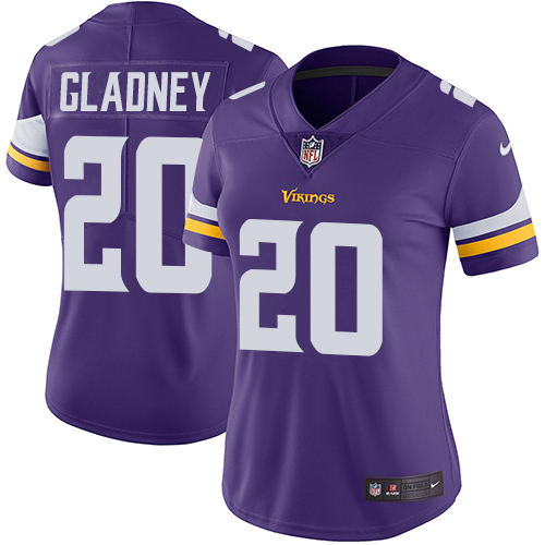 Minnesota Vikings #20 Jeff Gladney Purple Team Color Women's Stitched Vapor Untouchable Limited Jersey Womens