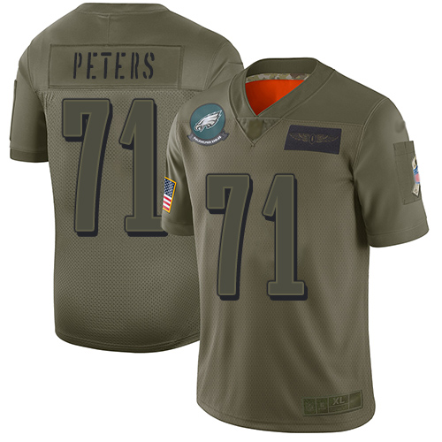 Philadelphia Eagles #71 Jason Peters Camo Youth Stitched Limited 2019 Salute to Service Jersey Youth