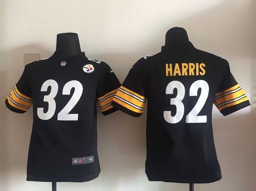 Steelers #32 Franco Harris Black Team Color Youth Stitched Elite Jersey