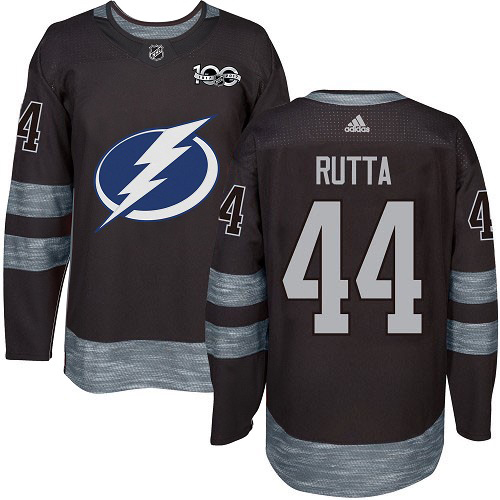 Adidas Tampa Bay Lightning #44 Jan Rutta Black 1917-2017 100th Anniversary Stitched Jersey Men's