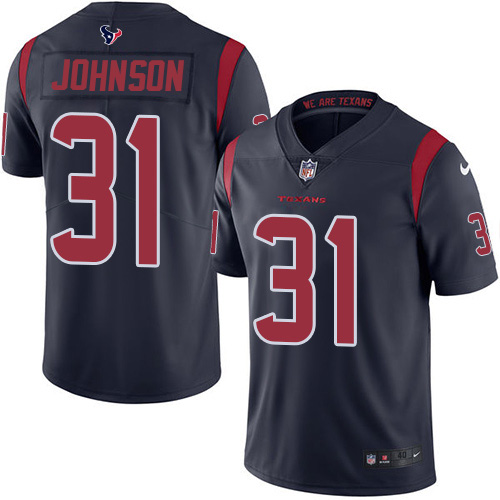 Houston Texans #31 David Johnson Navy Blue Youth Stitched Limited Rush Jersey Youth