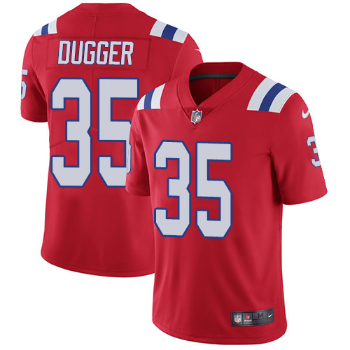 New England Patriots #35 Kyle Dugger Red Alternate Men's Stitched Vapor Untouchable Limited Jersey Men's