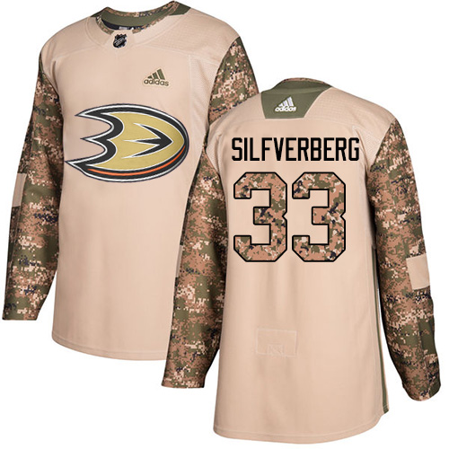 Adidas Anaheim Ducks #33 Jakob Silfverberg Camo Authentic 2017 Veterans Day Stitched Jersey Men's