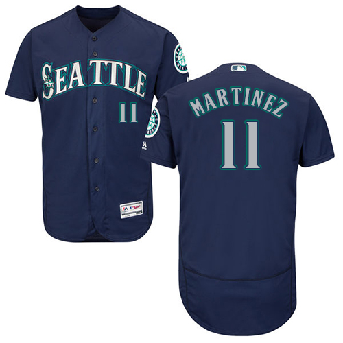 Seattle Mariners #11 Edgar Martinez Navy Blue Flexbase Authentic Collection Stitched Jersey Men's