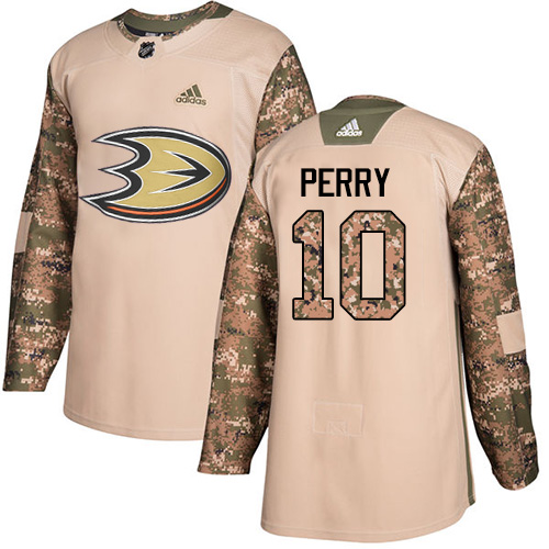 Adidas Anaheim Ducks #10 Corey Perry Camo Authentic 2017 Veterans Day Stitched Jersey Men's