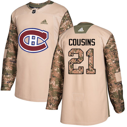 Adidas Montreal Canadiens #21 Nick Cousins Camo Authentic 2017 Veterans Day Stitched Youth Jersey Youth