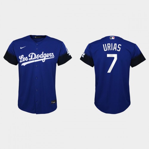 Los Angeles Los Angeles Dodgers #7 Julio Urias Youth 2021 City Connect Jersey Royal Youth