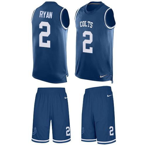 Colts #2 Matt Ryan Royal Blue Team Color Men's Stitched Limited Tank Top Suit Jersey