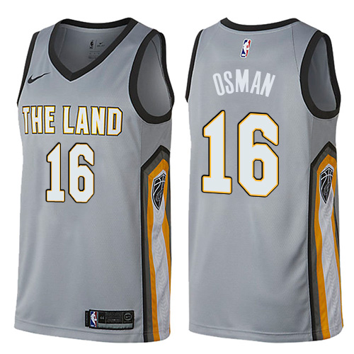 Cleveland Cavaliers #16 Cedi Osman Gray Swingman City Edition Jersey Mens