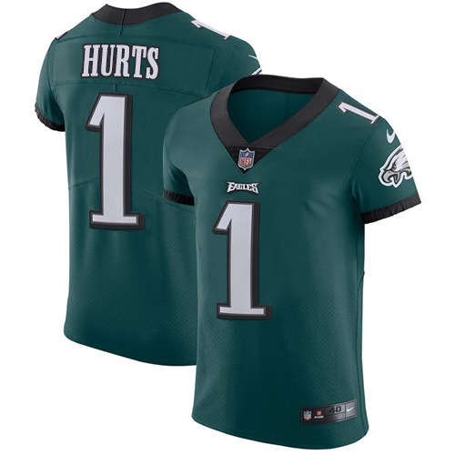 Eagles #1 Jalen Hurts Green Team Color Men's Stitched Vapor Untouchable Elite Jersey