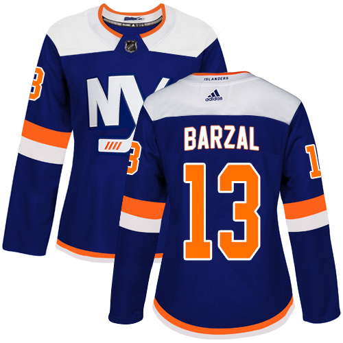 Adidas New York Islanders #13 Mathew Barzal Blue Alternate Authentic Women's Stitched Jersey Womens