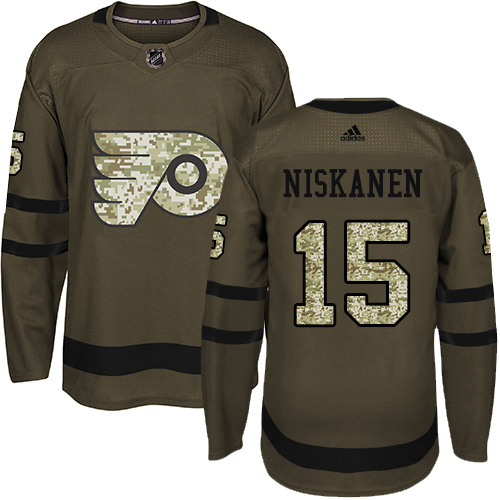 Adidas Philadelphia Flyers #15 Matt Niskanen Green Salute to Service Stitched Youth Jersey Youth