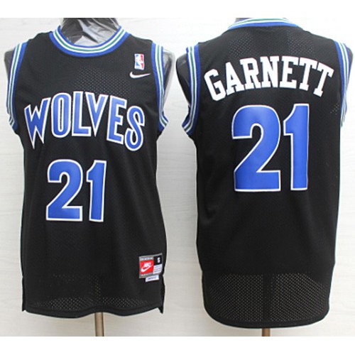 Minnesota Timberwolves #21 Kevin Garnett Black Rookie Jersey Mens