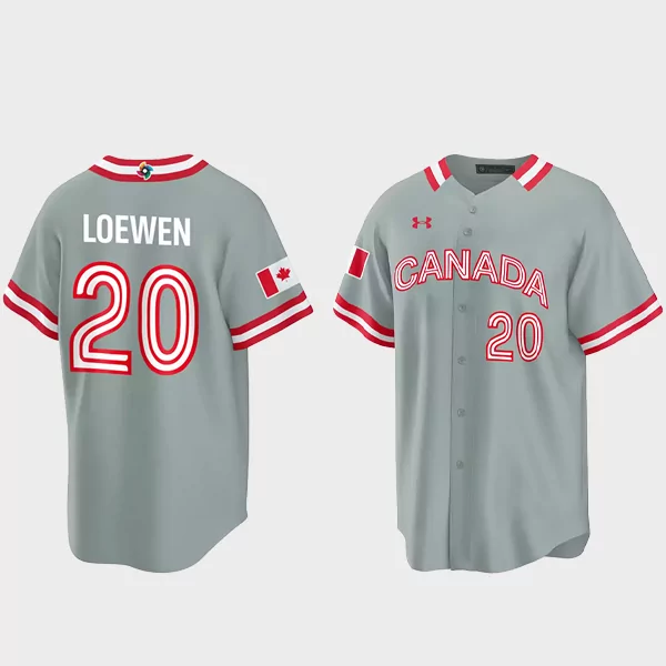Adam Loewen 20 Canada 2023 World Baseball Classic Jersey – Grey
