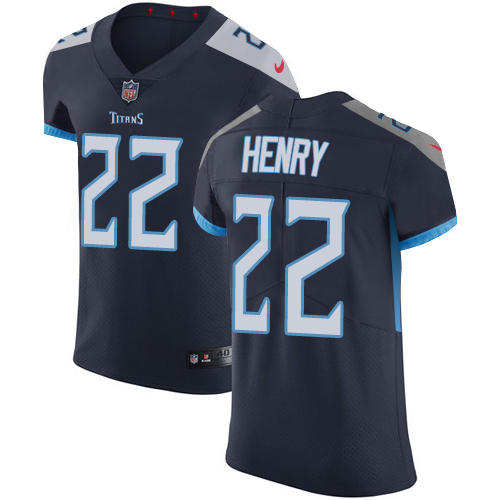 Titans #22 Derrick Henry Navy Blue Team Color Men's Stitched Vapor Untouchable Elite Jersey