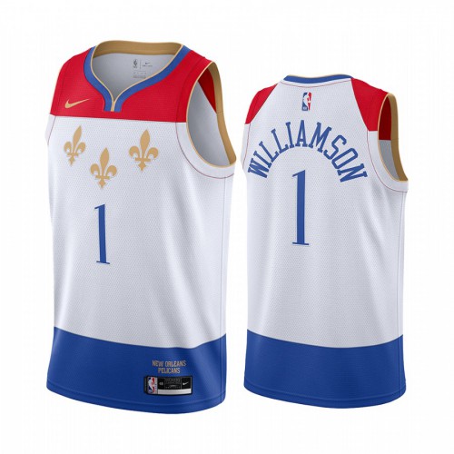 New Orleans Pelicans #1 Zion Williamson White Womens Swingman 2020-21 City Edition Jersey Womens