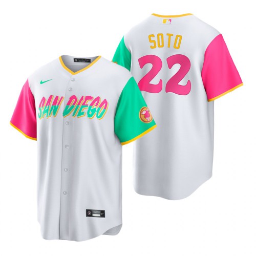 San Diego San Diego Padres #22 Juan Soto 2022 City Connect Men's Games Jersey - White Men's