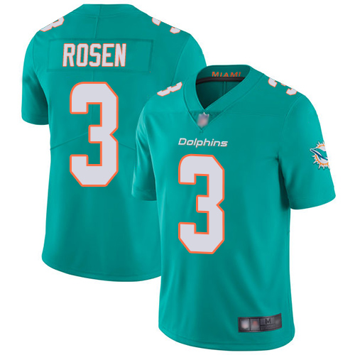 Miami Dolphins #3 Josh Rosen Aqua Green Team Color Men's Stitched Vapor Untouchable Limited Jersey Men's