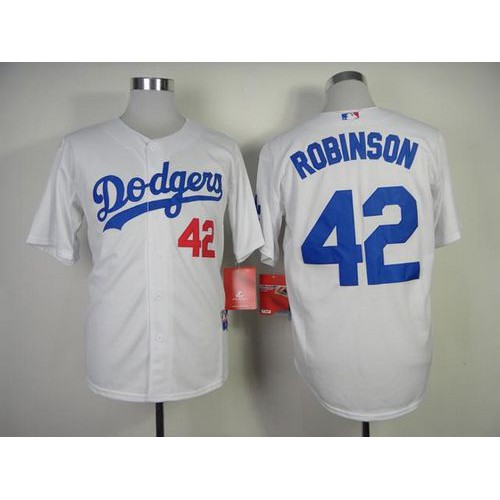 Los Angeles Dodgers #42 Jackie Robinson White Cool Base Stitched Jersey Men's