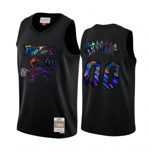 Toronto Raptors Custom Men's Iridescent HWC Limited Jersey - Black