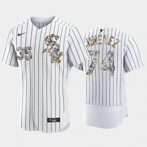 Chicago Chicago White Sox #74 Eloy Jimenez Men's Diamond Edition Jersey - White Men's