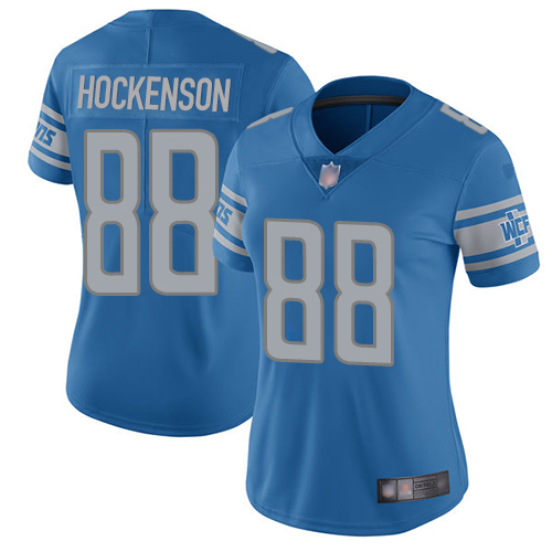 Detroit Lions #88 T.J. Hockenson Light Blue Team Color Women's Stitched Vapor Untouchable Limited Jersey Womens