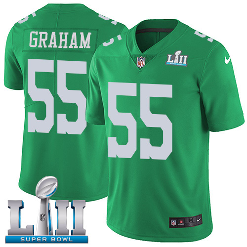 Eagles #55 Brandon Graham Green Super Bowl LII Youth Stitched Limited Rush Jersey