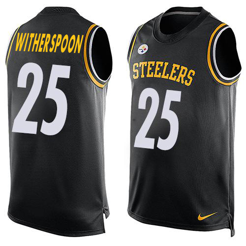 Steelers #25 Ahkello Witherspoon Black Team Color Men's Stitched Limited Tank Top Jersey