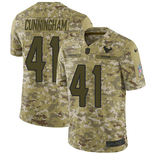 Houston Texans #41 Zach Cunningham Camo Men's Stitched Limited 2018 Salute To Service Jersey Men's