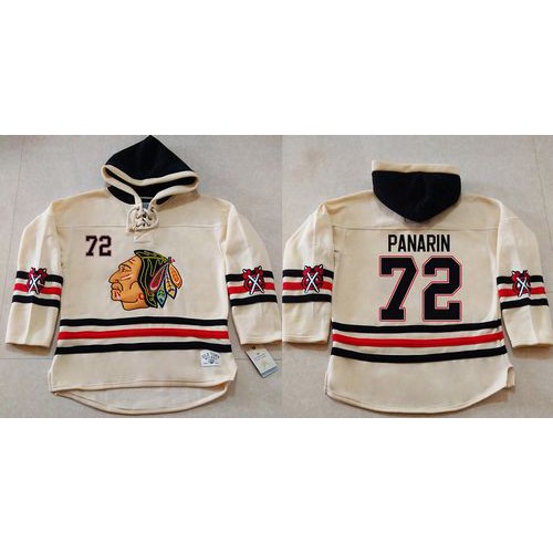 Chicago Blackhawks #72 Artemi Panarin Cream Heavyweight Pullover Hoodie Stitched Jersey Men's
