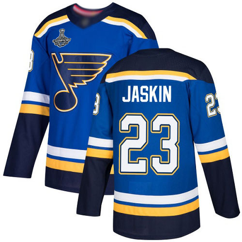 Adidas St. Louis Blues #23 Dmitrij Jaskin Blue Home Authentic Stanley Cup Champions Stitched Jersey Men's
