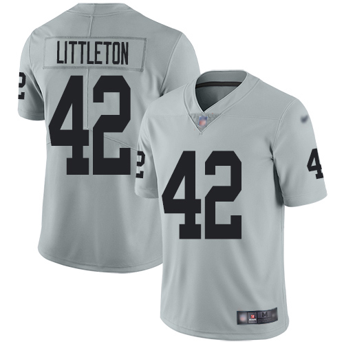 Las Vegas Raiders #42 Cory Littleton Silver Youth Stitched Limited Inverted Legend Jersey Youth