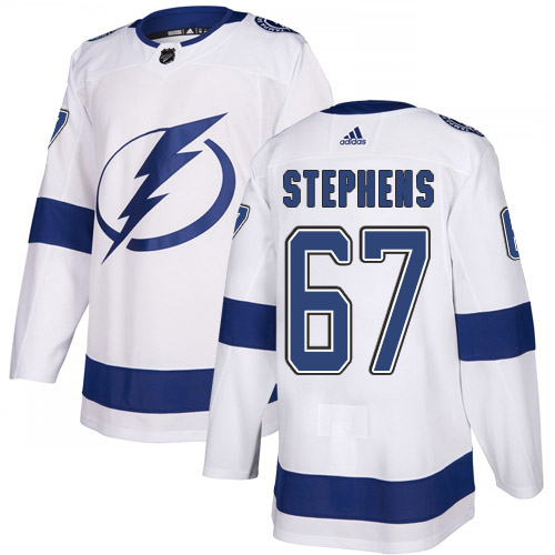 Adidas Tampa Bay Lightning #67 Mitchell Stephens White Road Authentic Stitched Jersey Men's