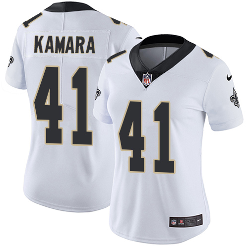 Saints #41 Alvin Kamara White Women's Stitched Vapor Untouchable Limited Jersey