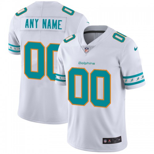 Miami Dolphins Custom White Team Logo Vapor Limited Jersey