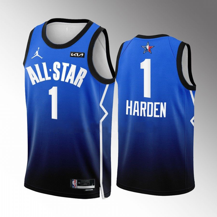 Philadelphia 76ers #1 James Harden Blue 2023 All-Star Game Jersey